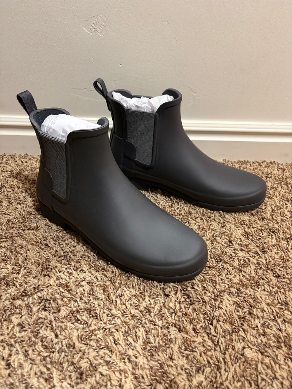 Hunter Matte Black Women's Chelsea Rain Boots